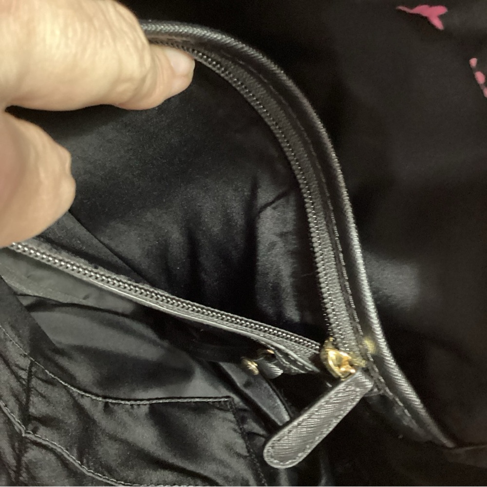 Michael Kors KELSEY Black with Pink Floral Large Nylon Backpack EUC - Picture 12 of 15